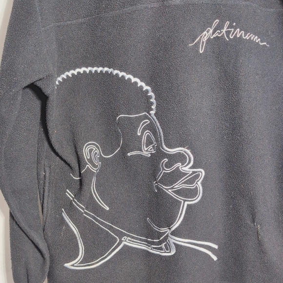 Vintage Doby Platinum Fat Albert Sz L Black Half Zip Sweatshirt - Picture 3 of 5
